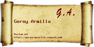 Gerey Armilla névjegykártya